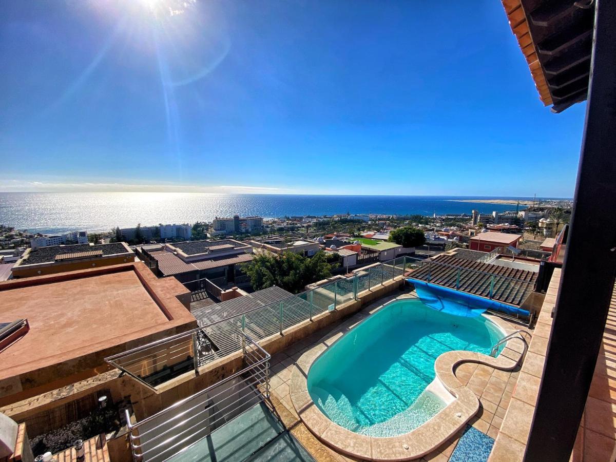 Luxury 5 Star Villa Violetta With Amazing Sea View, Jacuzzi And Heated Pool San Agustín Extérieur photo
