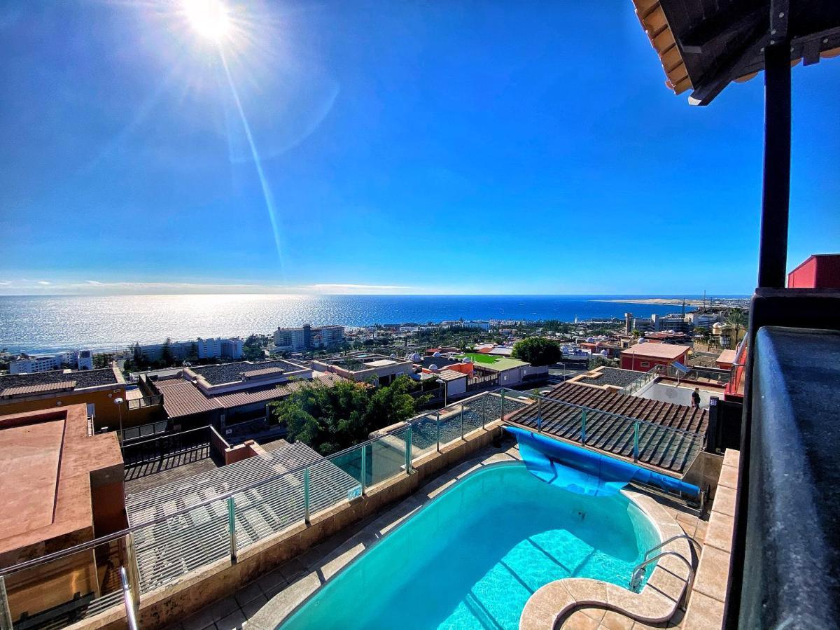 Luxury 5 Star Villa Violetta With Amazing Sea View, Jacuzzi And Heated Pool San Agustín Extérieur photo
